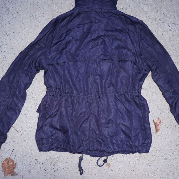 Vince Tencel Utility Jacket Navy Blue XS Hooded Adjustable Quiet Luxury - Picture 11 of 16